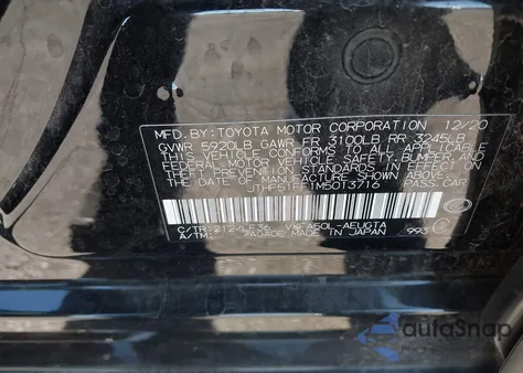 2021 Lexus Ls 500 F Sport из США, поврежденный, VIN JTHF51FF1M5013716